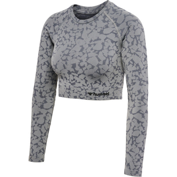 Hummel MT PI Seamless Crop T-Shirt L/S - Sharkskin