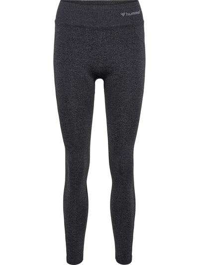 Hummel CI Seamless Mid Waist Scrunch Tights – Black Melange