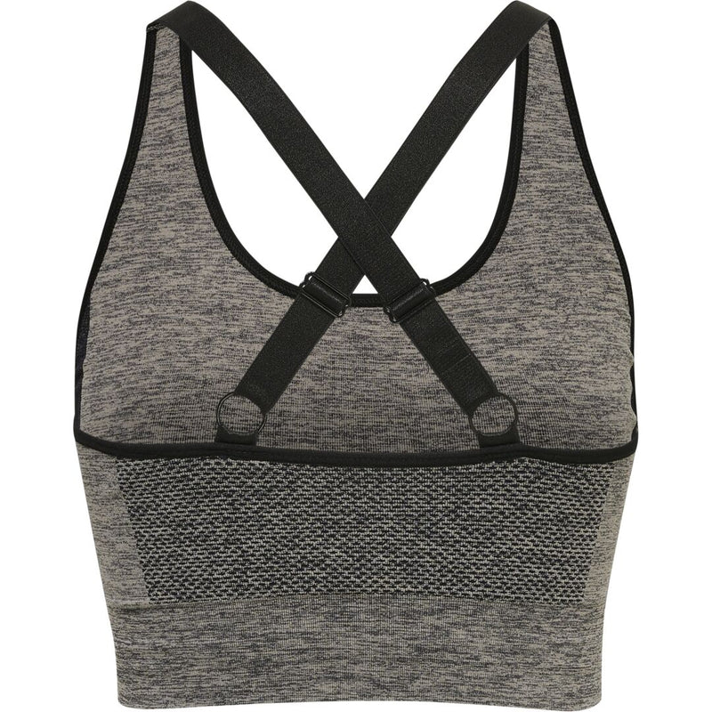 Hummel CLEA Seamless Sports Top – Chateau Gray/Black Melange