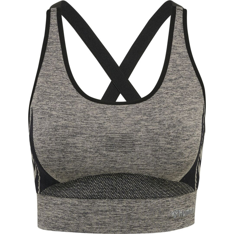 Hummel CLEA Seamless Sports Top – Chateau Gray/Black Melange