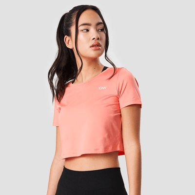 ICANIWILL Training Crop Top Coral Wmn - MuscleHouse.dk