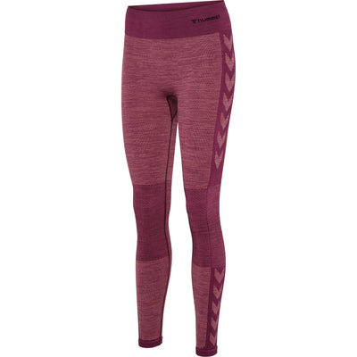 Hummel CLEA Seamless Mid Waist Tights – Grape Wine/Crushed Berry Mel