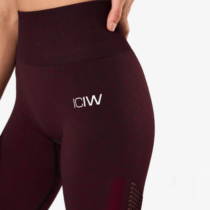 ICANIWILL Queen Mesh Tights Burgundy Melange Wmn