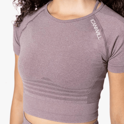 ICANIWILL Define Seamless Cropped T-shirt Faded Violet Melange Wmn