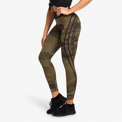 Better Bodies Camo High Tights Dark Green Camo - MuscleHouse.dk