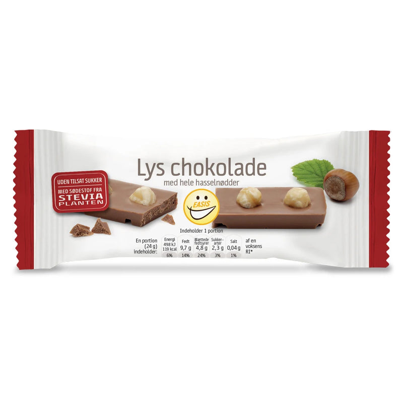 EASIS Chokoladebar (24g) - Lys chokoladebar med hele nødder