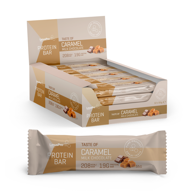 LinusPro Protein Bar - Caramel Milk Chocolate (12x 55g)