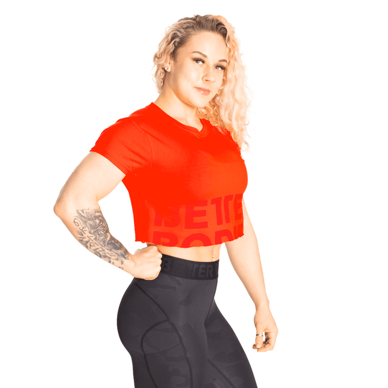 Better Bodies Astoria Cropped Tee Sunset Red