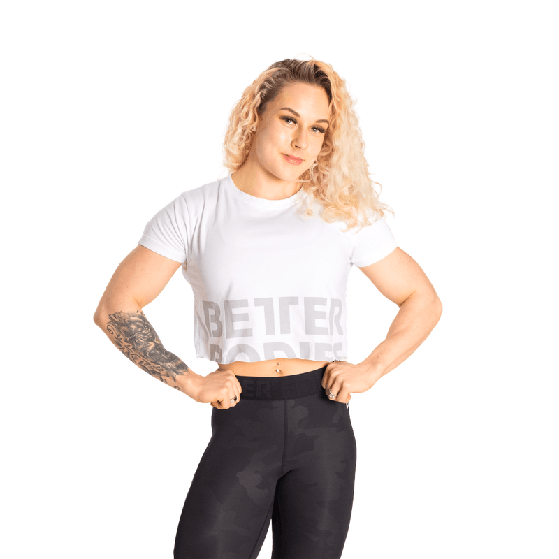 Better Bodies Astoria Cropped Tee White - MuscleHouse.dk