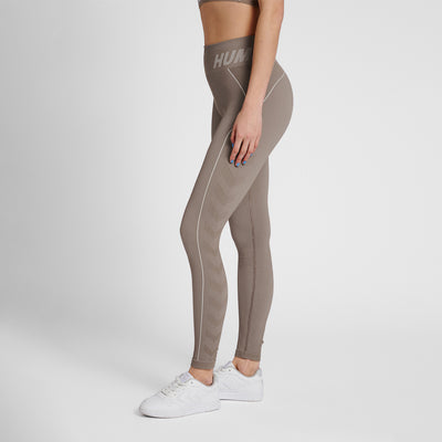 Hummel TE Christel Seamless MW Tights - Chateau Gray/Driftwood Melange