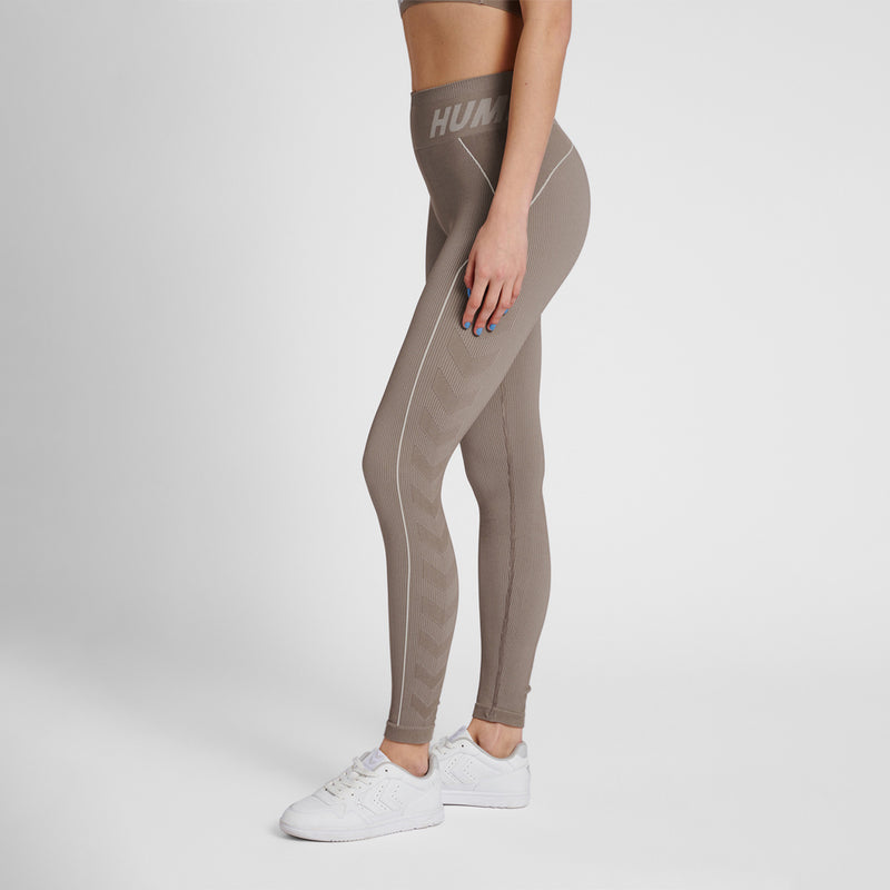 Hummel TE Christel Seamless MW Tights - Chateau Gray/Driftwood Melange