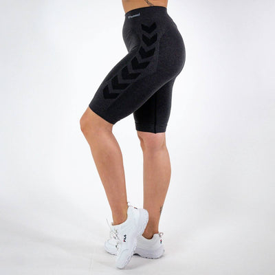 Hummel CI Seamless Cycling Shorts – Black Melange - Musclehouse.dk