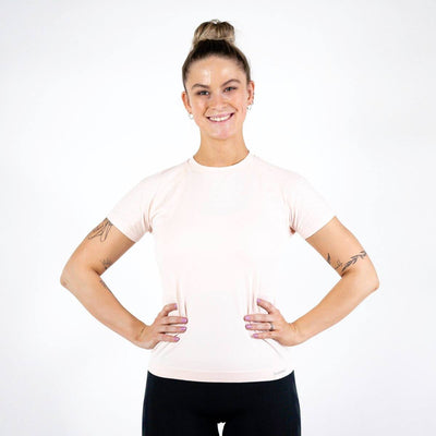 Hummel CI Seamless T-shirt S/S – Cloud Pink Melange - Musclehouse.dk