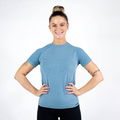 Hummel CI Seamless T-shirt S/S – Faded Denim Melange - Musclehouse.dk