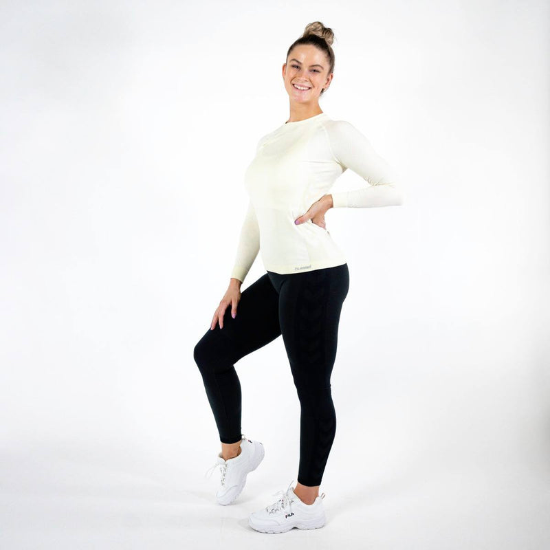 Hummel CLEA Seamless T-shirt L/S – Bone White