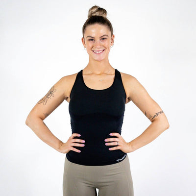 Hummel CLEA Seamless Top – Black Melange - Musclehouse.dk