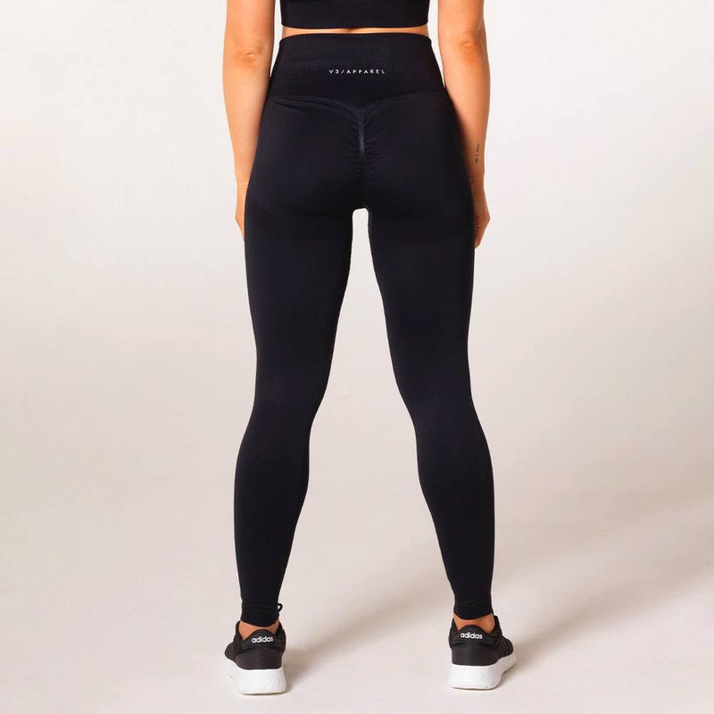 V3 Apparel Define Seamless Scrunch Leggings - Black
