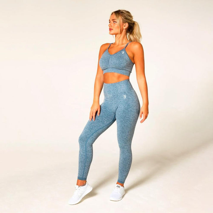 V3 Apparel Define Seamless Scrunch Leggings - Blue Marl