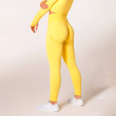 V3 Apparel Define Seamless Scrunch Leggings - Lemon