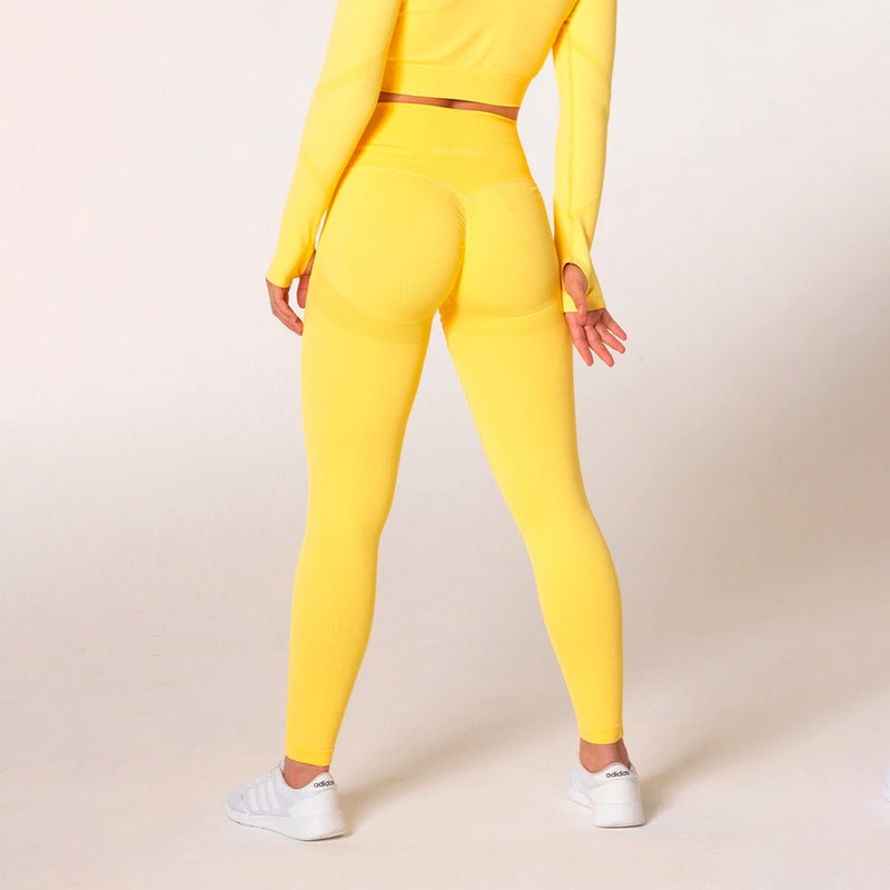 V3 Apparel Define Seamless Scrunch Leggings - Lemon