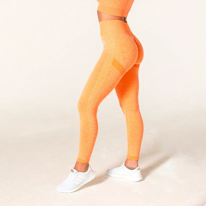 V3 Apparel Define Seamless Scrunch Leggings - Orange Marl