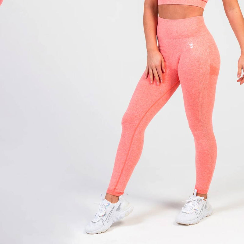 V3 Apparel Define Seamless Scrunch Leggings - Peach Marl