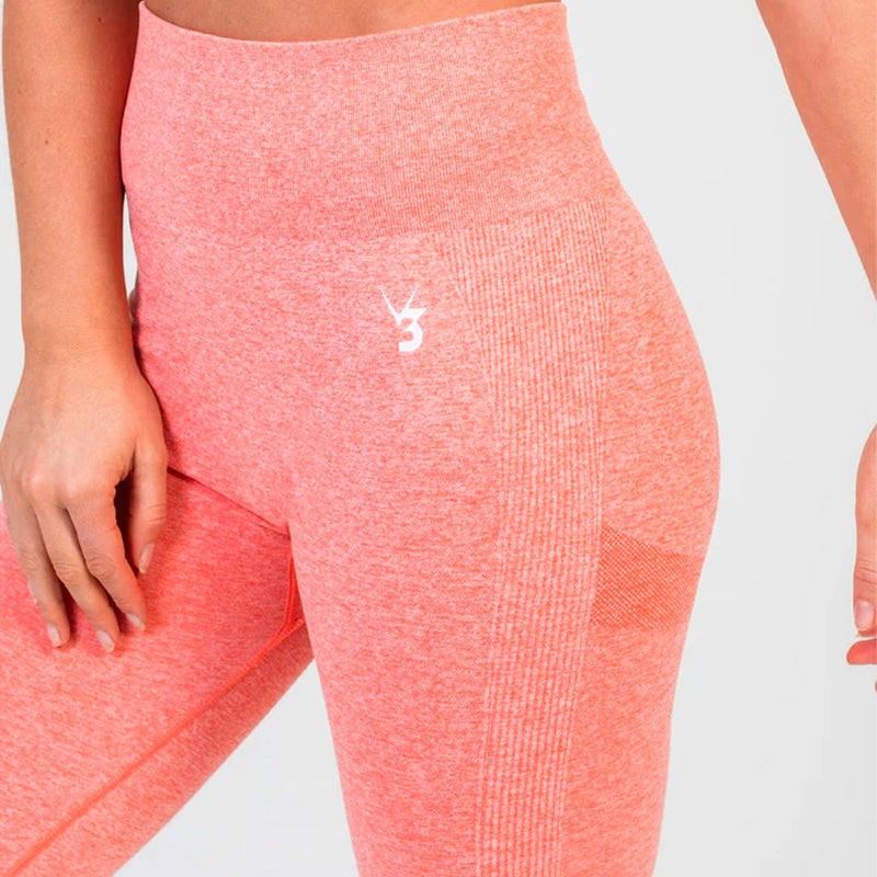 V3 Apparel Define Seamless Scrunch Leggings - Peach Marl