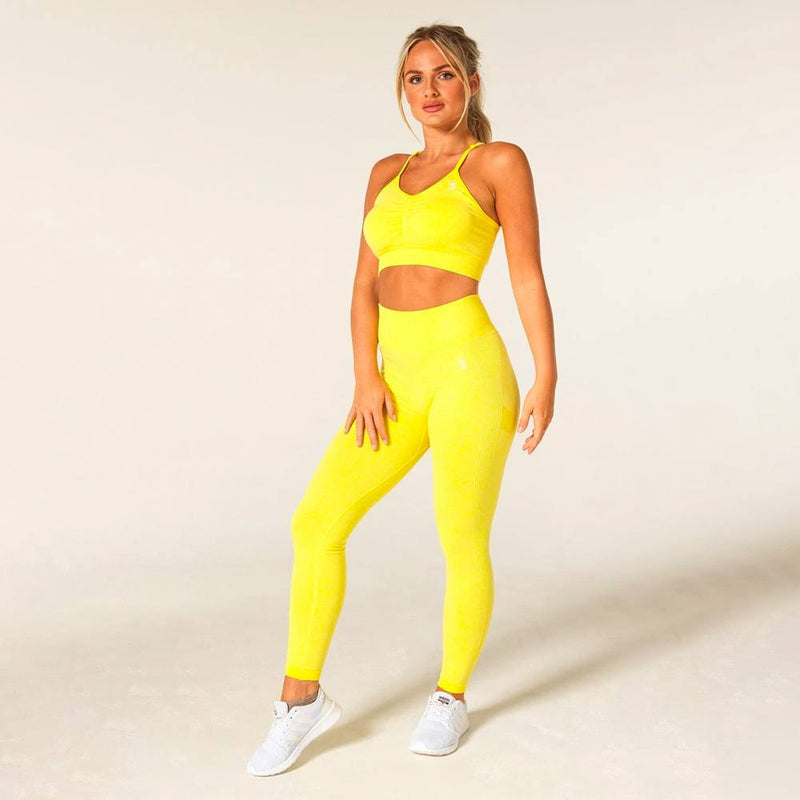 V3 Apparel Define Seamless Scrunch Leggings - Yellow Marl