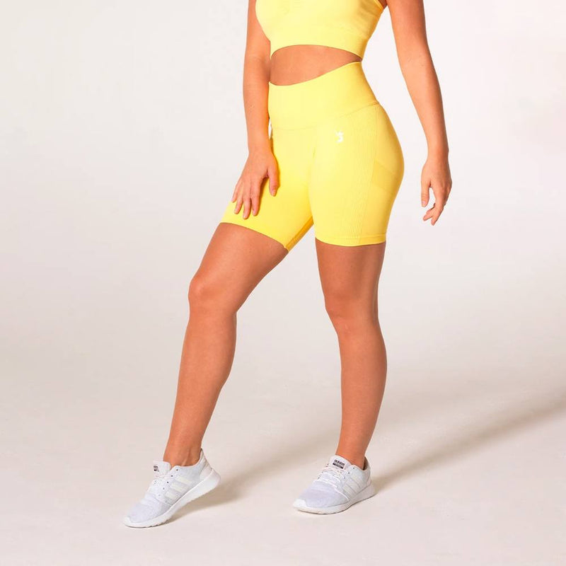 V3 Apparel Define Seamless Scrunch Shorts - Lemon