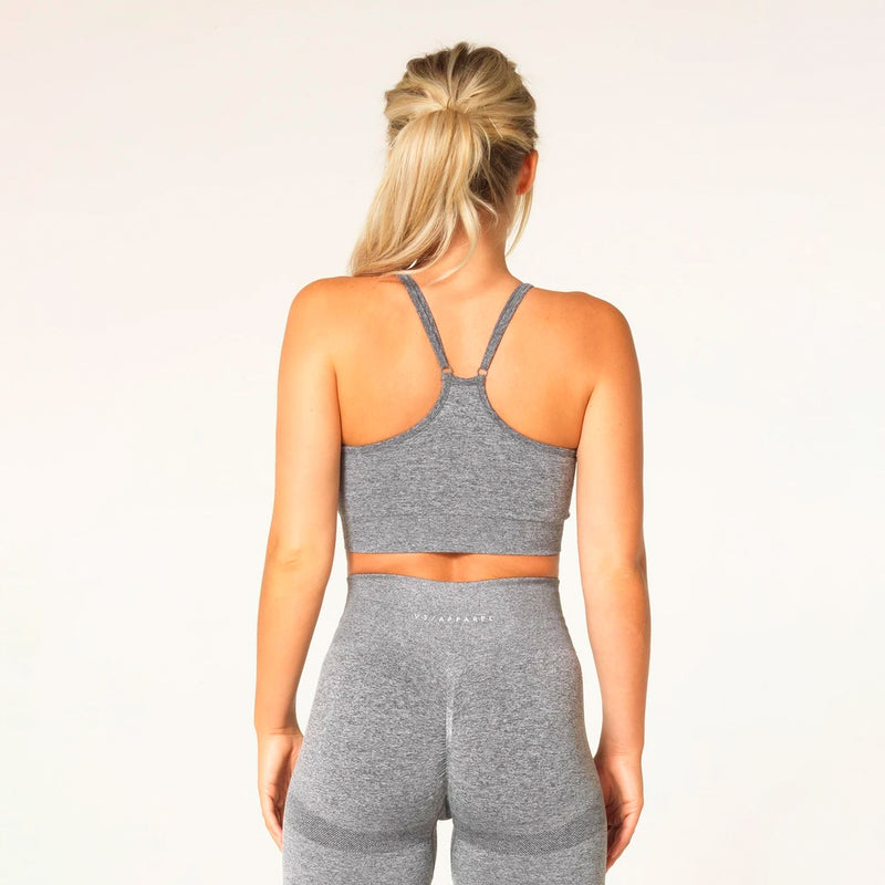 V3 Apparel Define Seamless Scrunch Sports Bra - Grey Marl