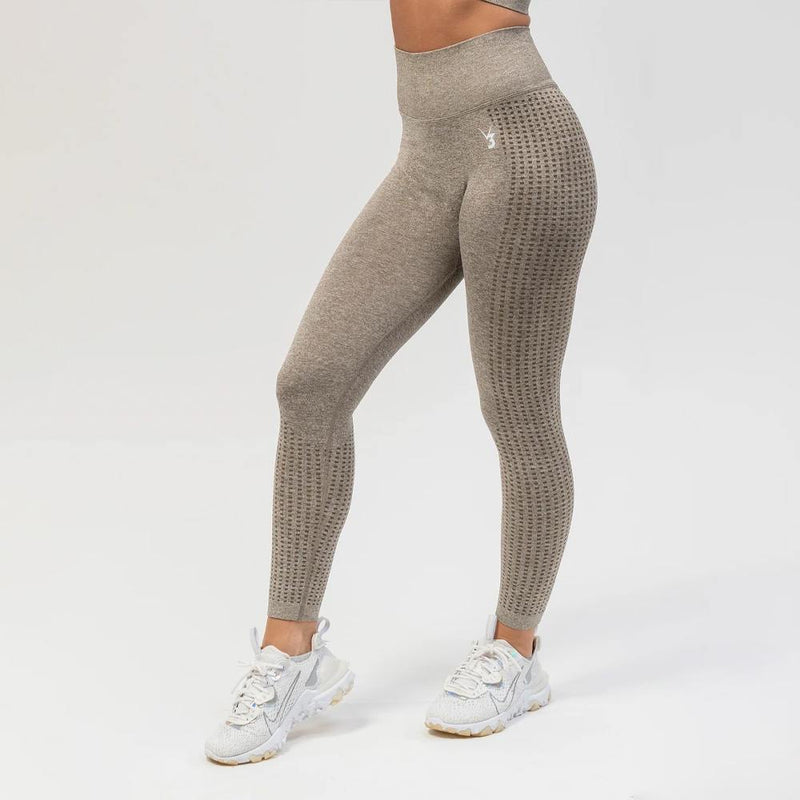 V3 Apparel Empower Seamless Scrunch Leggings – Beige Marl