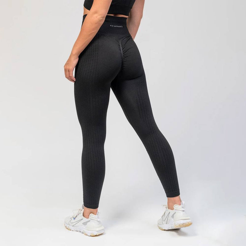 V3 Apparel Empower Seamless Scrunch Leggings – Black