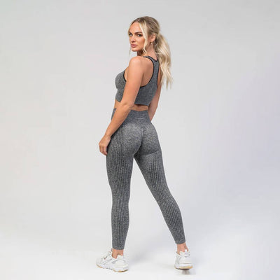 V3 Apparel Empower Seamless Scrunch Leggings – Dark Grey Marl