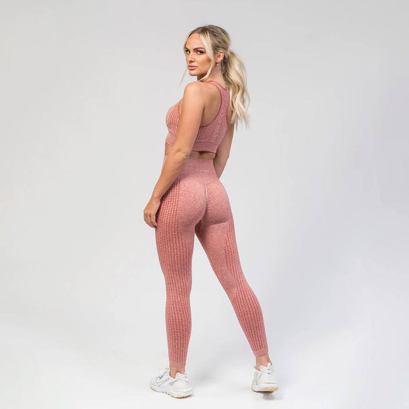 V3 Apparel Empower Seamless Scrunch Leggings – Pink Marl