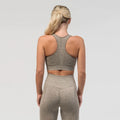 V3 Apparel Empower Seamless Scrunch Sports Bra – Beige Marl