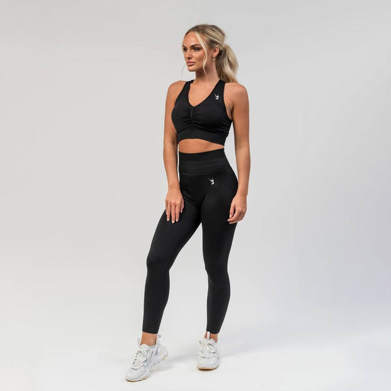 V3 Apparel Empower Seamless Scrunch Sports Bra – Black