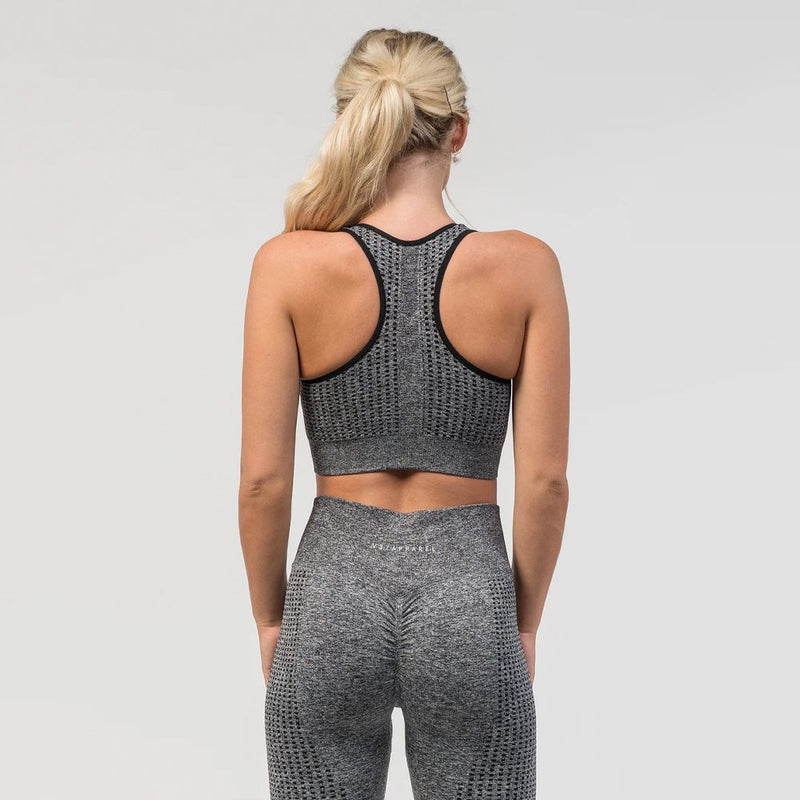 V3 Apparel Empower Seamless Scrunch Sports Bra – Dark Grey Marl