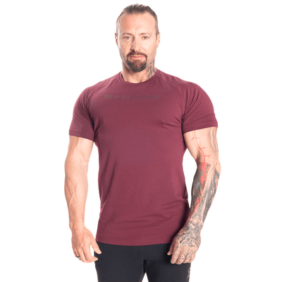 Better Bodies Gym Tapered Tee Maroon - MuscleHouse.dk