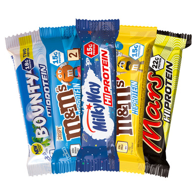 Snickers, Mars, M&M's, MilkyWay & Bounty Protein Bar - Bland Selv (10 stk)