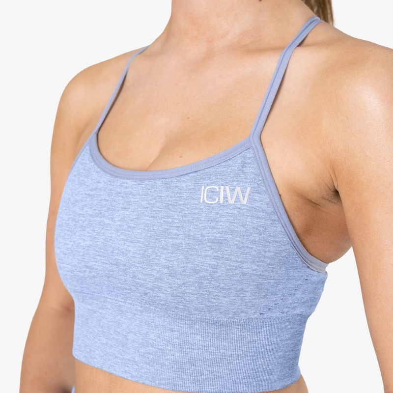 ICANIWILL Queen Mesh Sports Bra Powder Blue Melange Wmn