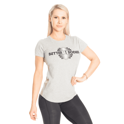 Better Bodies Regular Tee Light Grey Melange - MuscleHouse.dk