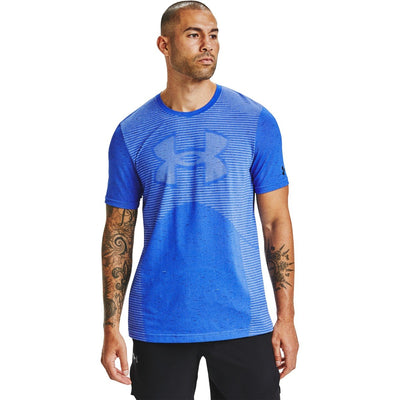 Under Armour Seamless Logo Short Sleeve Emotion Blue - MuscleHouse.dk