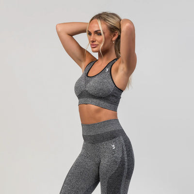 V3 Apparel Excel Seamless Scrunch Sports Bra – Grey