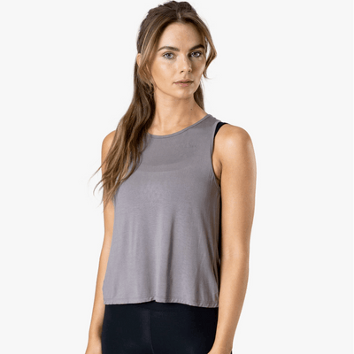 ICANIWILL Nimble Open Back Tank Top Grey Wmn - MuscleHouse.dk