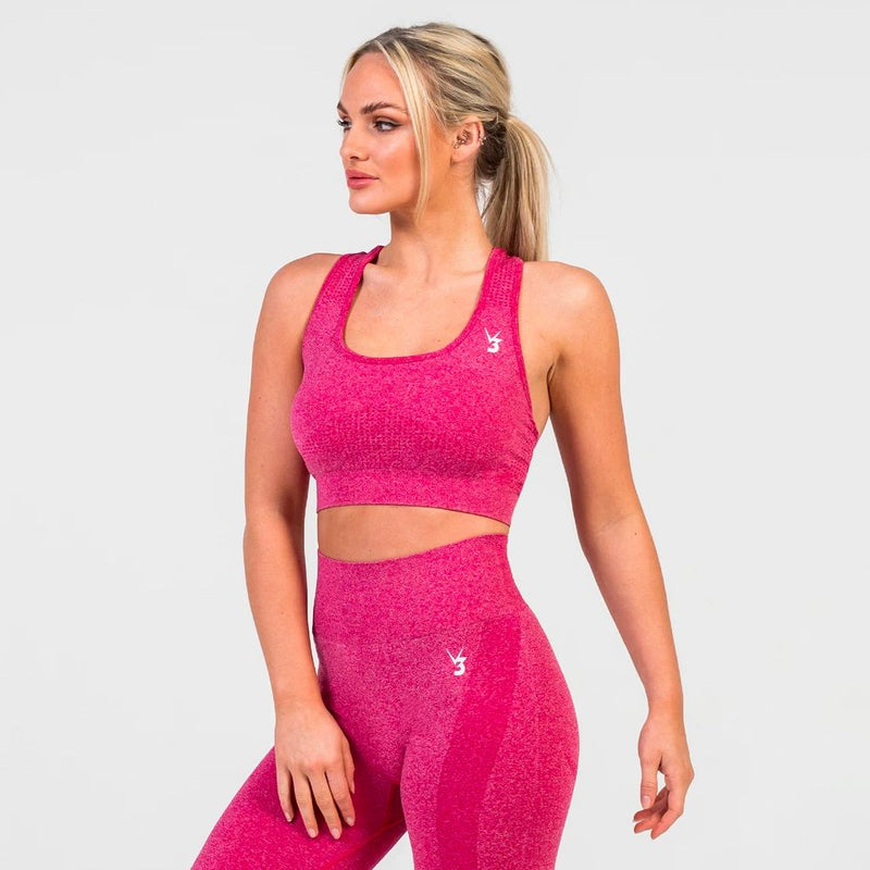 V3 Apparel Uplift Seamless Sports Bra - Pink Berry Marl